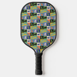 Coole, farbenfrohe Katzen auf Quiltplätzen Pickleball Schläger