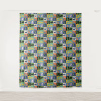 Coole, farbenfrohe Katzen auf Quiltplätzen