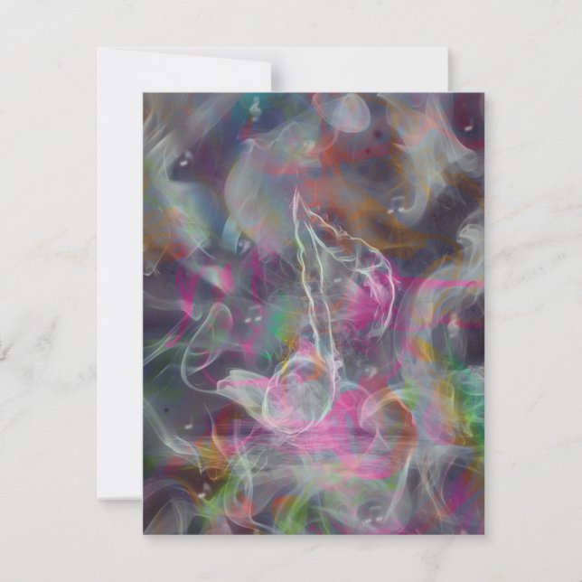 Coole, farbenfrohe Lichtraucheffekte Weiße Musikno (Vorderseite)