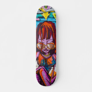 Coole Farbenfrohe moderne Lady Street Art Skateboard