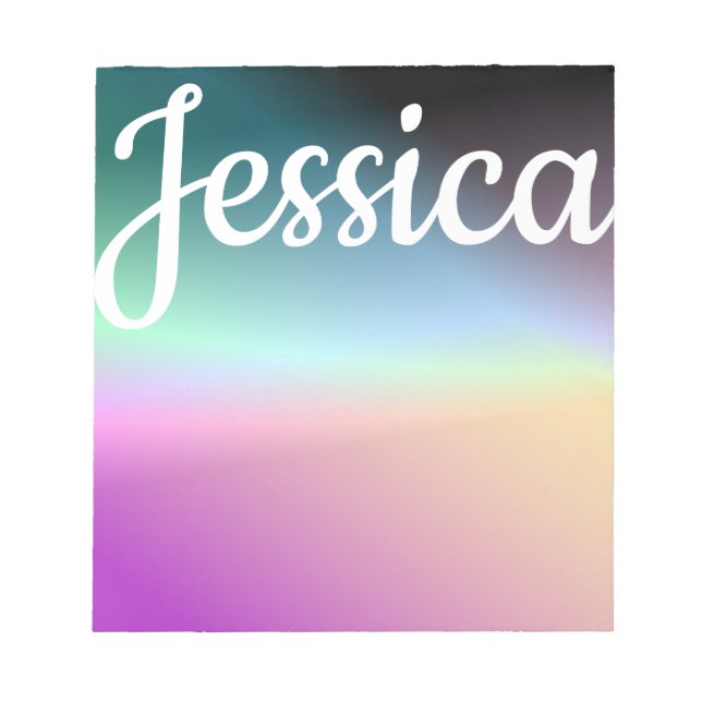 Coole Farbenfrohe Ombre-Farbverläufe und Ihr Scrip Notizblock (Vorderseite)