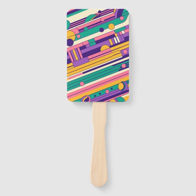 Coole, farbenfrohe Retro-Design der 80er/90er Fächer (Vorderseite)