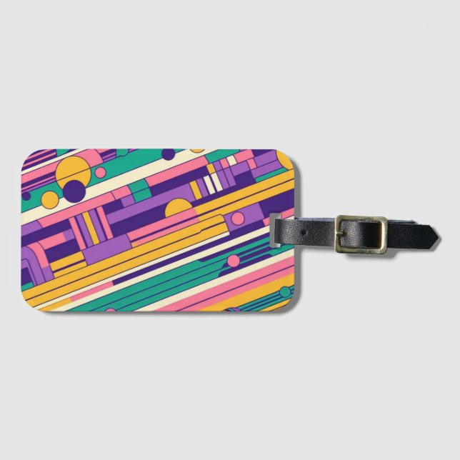 Coole, farbenfrohe Retro-Design der 80er/90er Gepäckanhänger (Vorderseite (Horizontal))