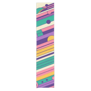 Coole, farbenfrohe Retro-Design der 80er/90er Kurzer Tischläufer