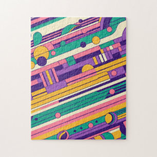 Coole, farbenfrohe Retro-Design der 80er/90er Puzzle