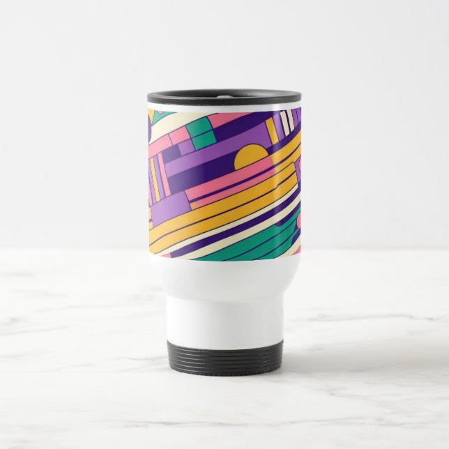 Coole, farbenfrohe Retro-Design der 80er/90er Reisebecher (Mittel)