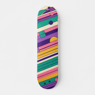 Coole, farbenfrohe Retro-Design der 80er/90er Skateboard
