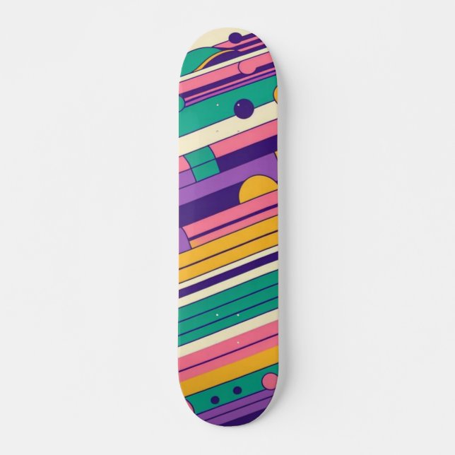 Coole, farbenfrohe Retro-Design der 80er/90er Skateboard (Vorne)