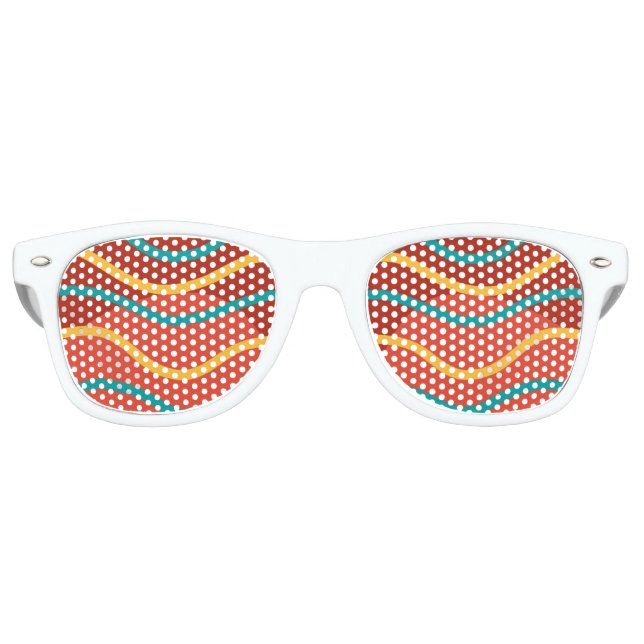 Coole, farbenfrohe Streifen Partybrille (Vorderseite)
