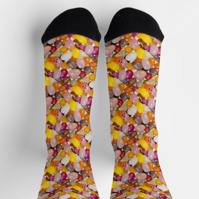 Coole, farbige Osterbohnen Socken (Oben)