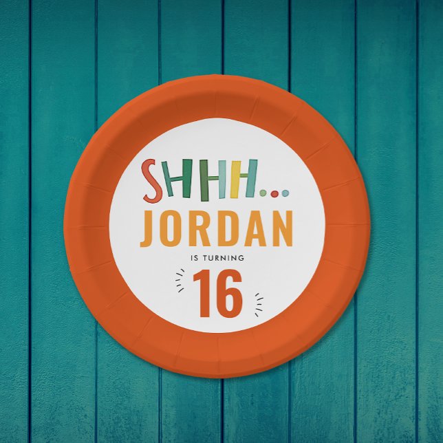 Coole Farbige Rote Überraschung Party Pinsel Typo Pappteller (Von Creator hochgeladen)