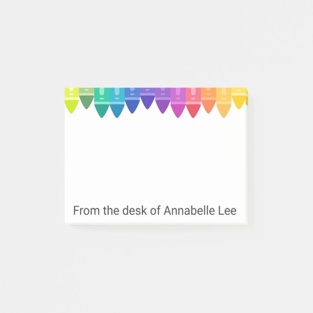 Coole farbige Zeichenstifte Post-it Klebezettel (Vorderseite)