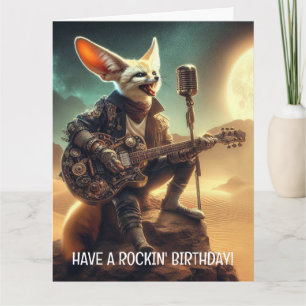Coole Fennec Fox Rocks Akustische Gitarre in der W Karte