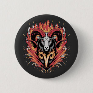 Coole Feuerränder Zodiac Astology Design Button