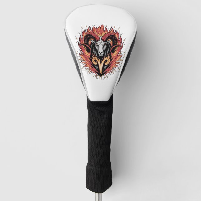 Coole Feuerränder Zodiac Astology Design Golf Headcover (Vorderseite)