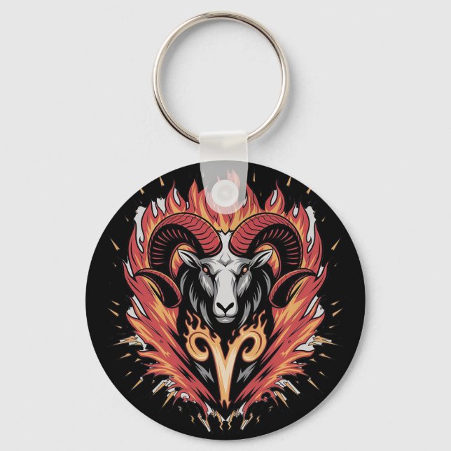 Coole Feuerränder Zodiac Astology Design Schlüsselanhänger (Vorderseite)