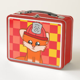 Coole Feuerwehrmann- und Fuchs-Themen-Lunchbox Metall Brotdose