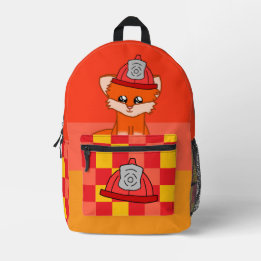 Coole Feuerwehrmann- und Fuchs-Themen-Rucksack Bedruckter Rucksack