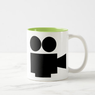 Coole Film-Kamera; Videofilm Zweifarbige Tasse