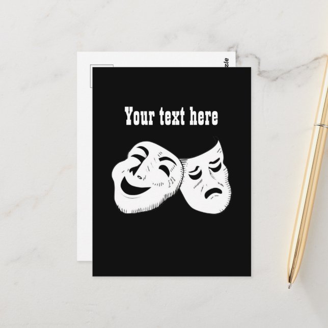 Coole Filmmasken anpassbar Postkarte (Vorderseite/Rückseite Beispiel)