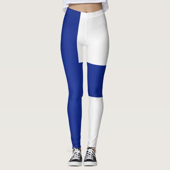 Coole finnische Flagge Leggings (Vorderseite)