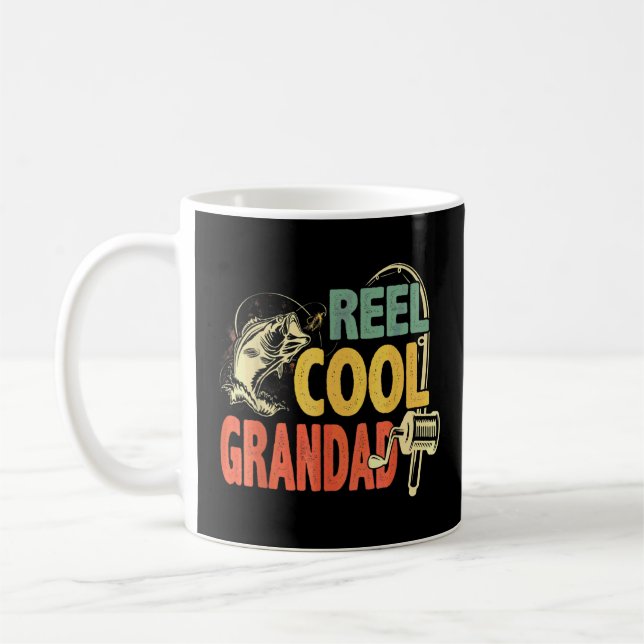 Coole Fischer Fischerei Vintager Walfang Cool Groß Kaffeetasse (Links)