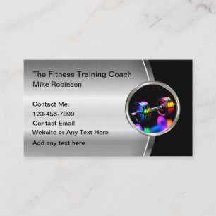 Coole Fitness Trainer Metallic Barbell Visitenkarte