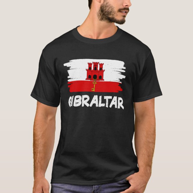 Coole Flagge Gibraltars T-Shirt (Vorderseite)