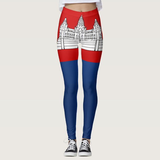 Coole Flagge Kambodschas Leggings (Vorderseite)