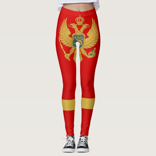 Coole Flagge Montenegros Leggings (Vorderseite)