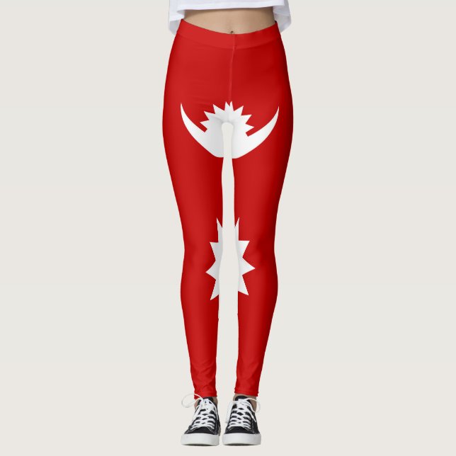 Coole Flagge Nepals Leggings (Vorderseite)