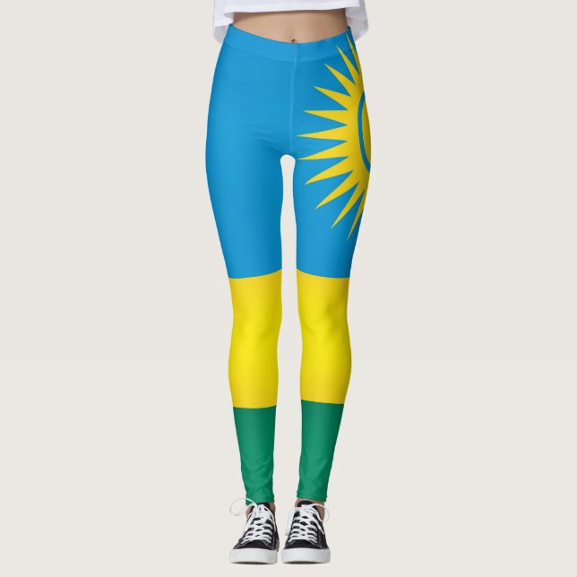Coole Flagge Ruandas Leggings (Vorderseite)
