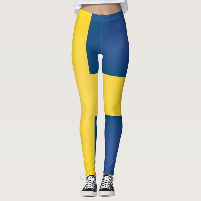 Coole Flagge Schwedens Leggings (Vorderseite)