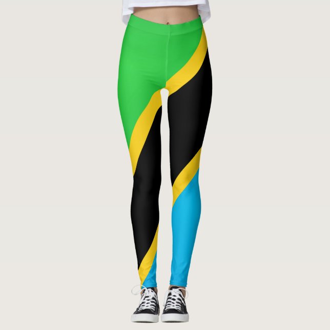 Coole Flagge Tansanias Leggings (Vorderseite)