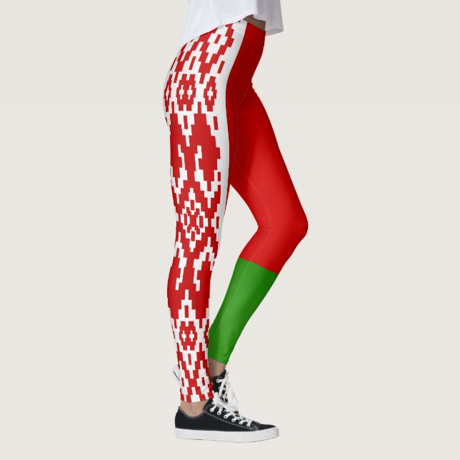 Coole Flagge von Belarus Leggings (Rechts)