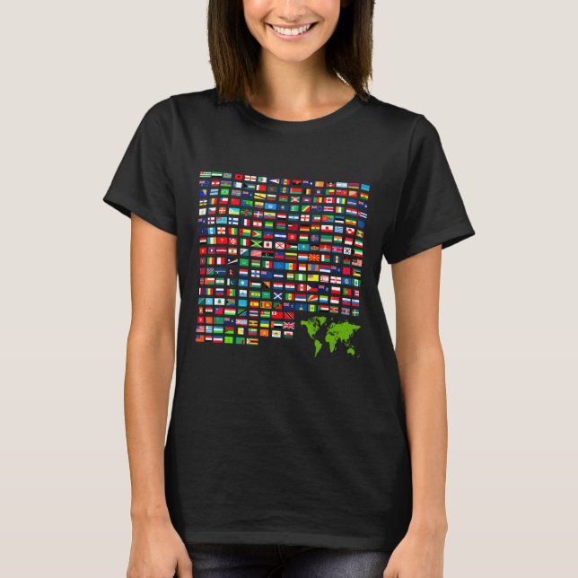 Coole Flaggen des Weltbildes T-Shirt (Vorderseite)