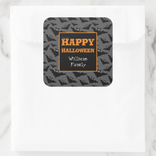 Coole fliegende Fledermäuse Frohes Halloween Benut Quadratischer Aufkleber