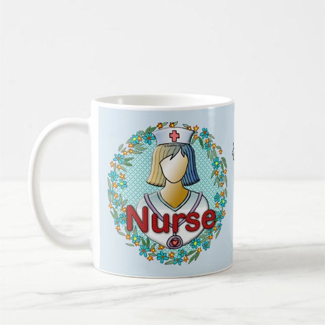 Coole florale Krankenschwester  Kaffeetasse (Links)