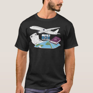 Coole Flugreise Kamera Tourismus T-Shirt
