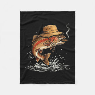 Coole Forellenfisch rauchender Outdoor-Angler Humo Fleecedecke