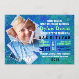 COOLE FOTO-COLLAGE Bar Mitzvah Einladung laden ein