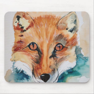 Coole Fox-Aquarellbilder Mousepad