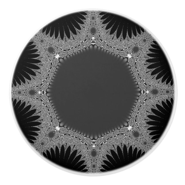 Coole Fraktal Fronds Knob Keramikknauf (Vorderseite)