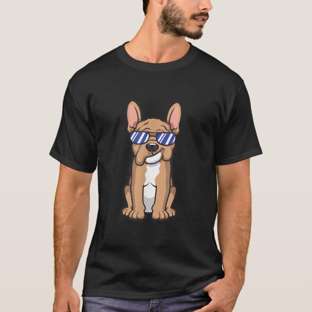 Coole französische Bulldog-Sonnenbrille Geschenk T-Shirt (Vorderseite)