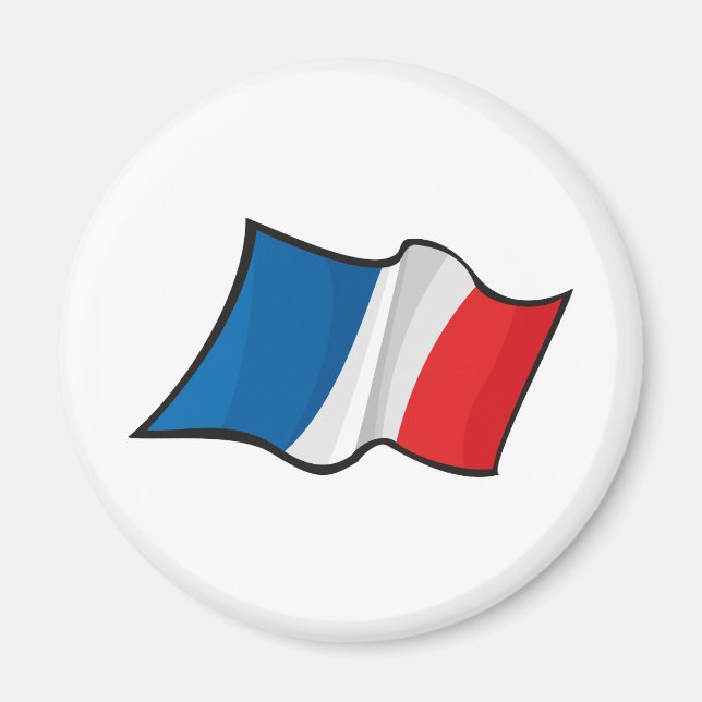 Coole französische Flagge Magnet (Vorne)