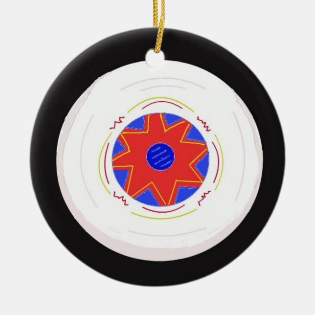 Coole Frisbee Keramik Ornament (Vorne)