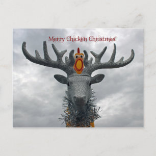 Coole Frohe Chicken Weihnachts-Postkarte! Feiertagspostkarte