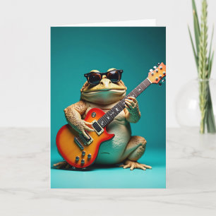 Coole Frosch-Gitarre-Geburtstagskarte Karte