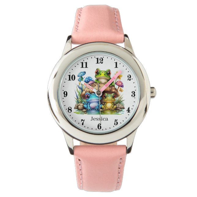 Coole Frösche geben Namen Armbanduhr (Vorderseite)