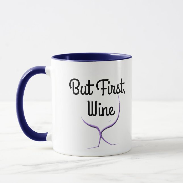 Coole Funny aber First Wine Spaß Pub Kaffeegenüsse Tasse (Links)
